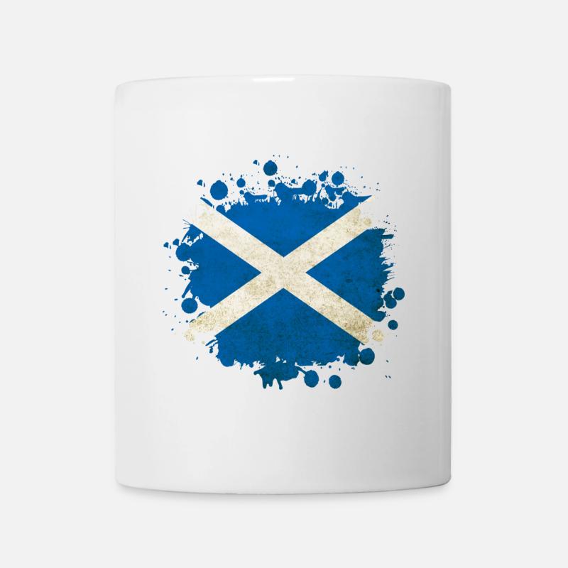 Schottland Klecks Flaggen Design - Tasse - Weiß