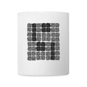 Abstract Cell Pattern in Black and White - Mug - white - Front