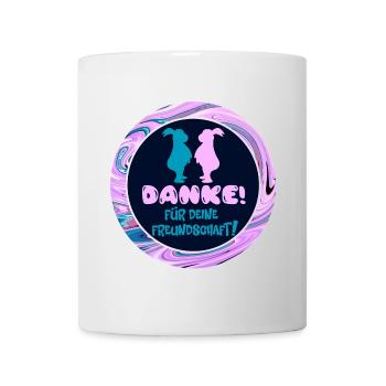Danke für Deine Freundschaft Sprüche - HASEN - Tasse - Weiß - Vorne