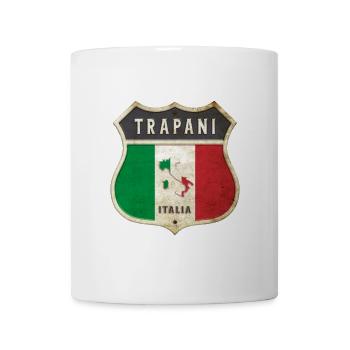 Trapani Italien Wappen Flaggen Design - Tasse - Weiß - Vorne