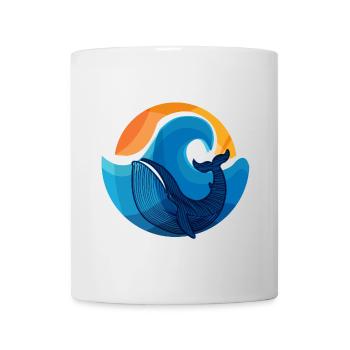 Waves and Whale Shark Illustration - Mug - white - Front
