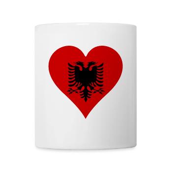 Albania Flag Heart Long - Mug - white - Front