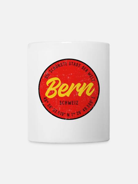 Bern Badge Retro RotGelb - Tasse - Weiß