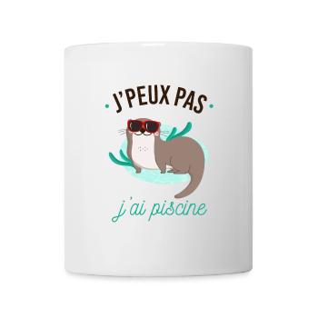 J'peux pas j'ai piscine - Mug blanc - blanc - Devant