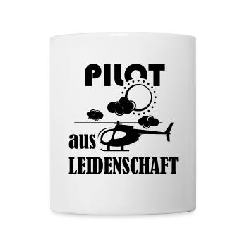 Pilot aus Leidenschaft Symbol Fliegen Hubschrauber - Tasse - Weiß - Vorne