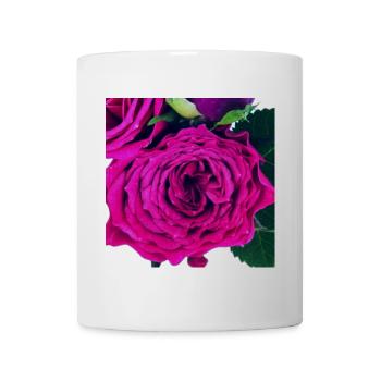 Detailed rose in berry tone - Mug - white - Front
