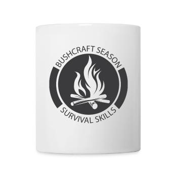 Icône de feu de camp de brousse icône de logo graphique - Mug blanc - blanc - Devant