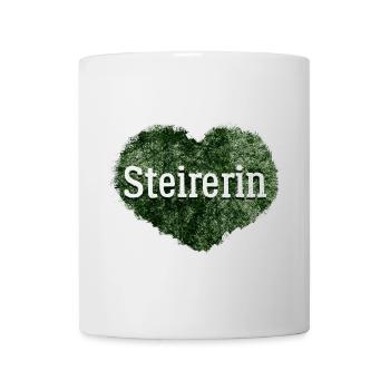 Steirerin, Steiermark, grünes Herz Österreichs - Tasse - Weiß - Vorne