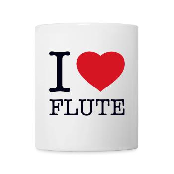 I LOVE FLUTE Flöte - Tasse - Weiß - Vorne