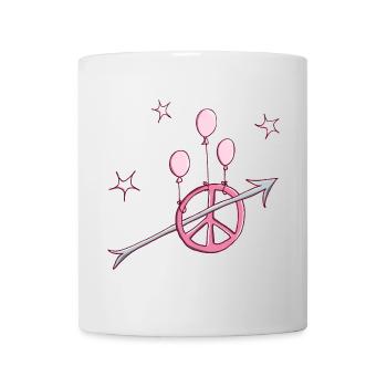Peace Pfeil Frieden in pink - Tasse - Weiß - Vorne