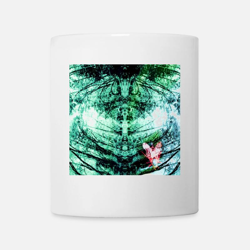Reflet de la forêt Sarcelle Papillon - Mug blanc - blanc