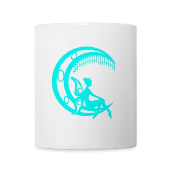 Märchenfiguren, mondsichel elfensilhouette - Tasse - Weiß - Vorne