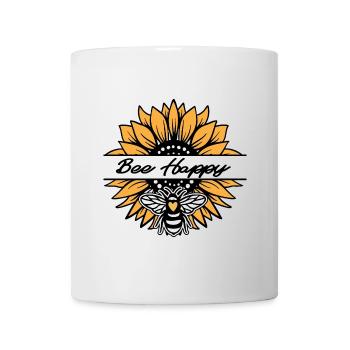 Sunflower - Bee happy - Mug - white - Front