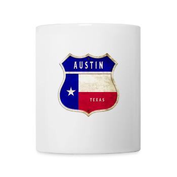 Drapeaux à écusson Austin Texas - Mug blanc - blanc - Devant