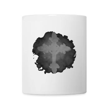 nebeliges gothic-kreuz, verschenken - Tasse - Weiß - Vorne
