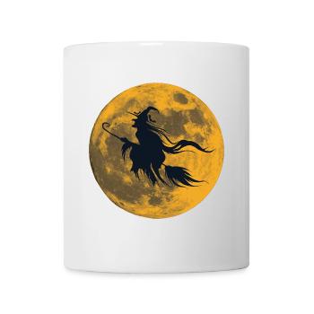Hexendesign, Silhouetten, Monde, halloween Outfit - Tasse - Weiß - Vorne