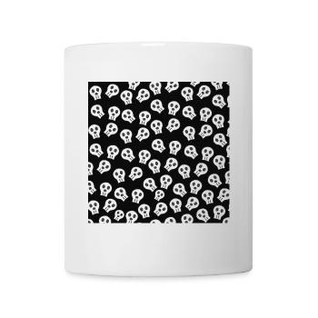Menschenschädel Muster, Mädchen, Halloween Outfit - Tasse - Weiß - Vorne