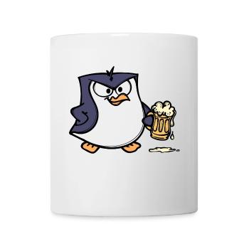 Cool Pinguin Bier Tier Vogel Seevogel Antarktis - Tasse - Weiß - Vorne