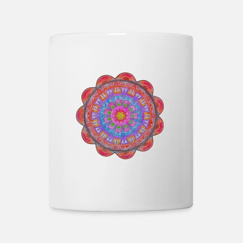 Circle Mandala Color Explosion - Mug - white