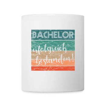 Bachelor erfolgreich bestanden Abschluss retro - Tasse - Weiß - Vorne