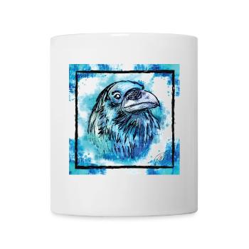 Der blaue Rabe, Tier Geschenke - Tasse - Weiß - Vorne