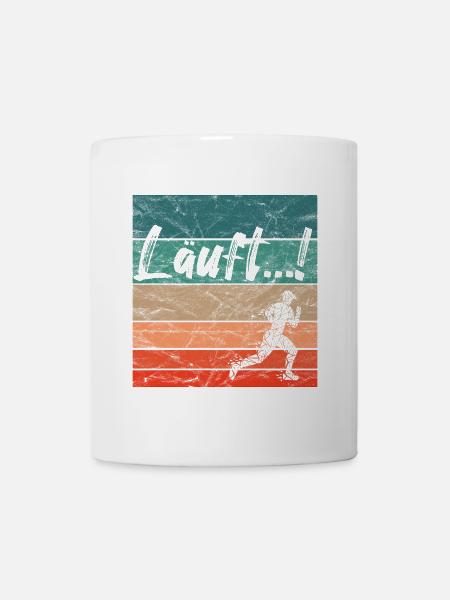 Läuft Jogging Spruch Optimist retro vintage - Tasse - Weiß
