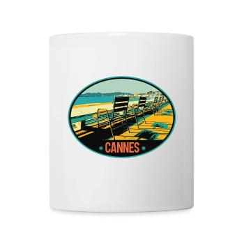 Cannes, Frankreich, Blick auf die Croisette - Tasse - Weiß - Vorne