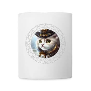 Chaton steampunk mignon - Mug blanc - blanc - Devant