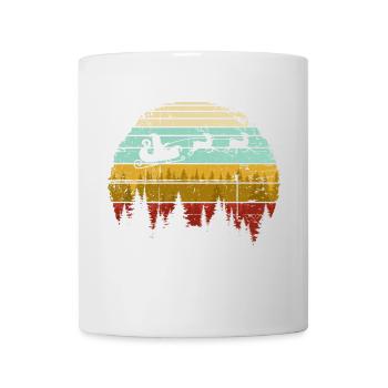 Vintage Sunset Santa Schlitten - Tasse - Weiß - Vorne