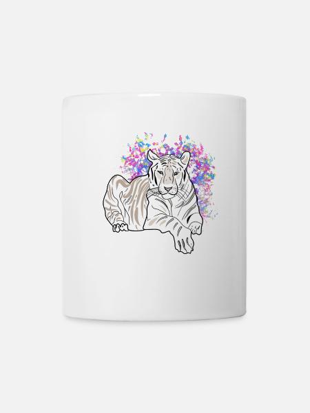 LIEGENDER TIGER - Tasse - Weiß