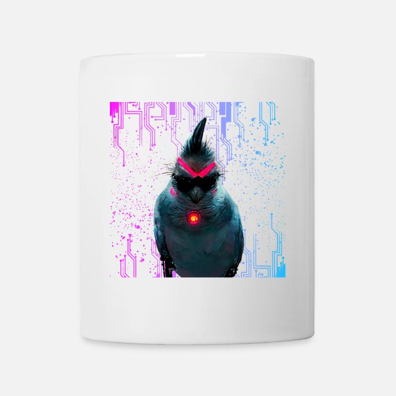 Cyber Nymphensittich Neon Bloom - Tasse - Weiß