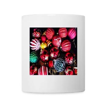 Boules de sapin de Noël - Décorations de Noël - Mug blanc - blanc - Devant