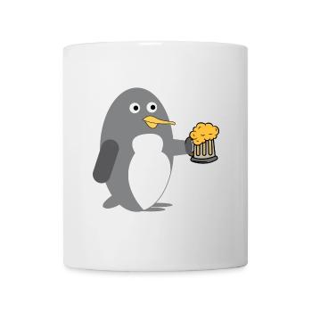 Cool Pinguin Bier Tier Seevogel Südpol Zoo - Tasse - Weiß - Vorne