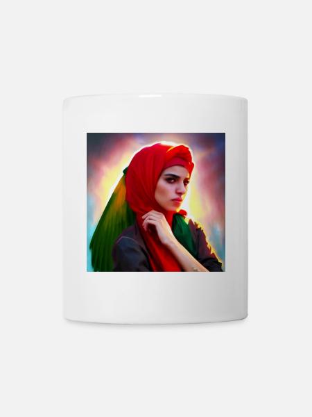 Arabische Frau Hijab Kunst - Tasse - Weiß