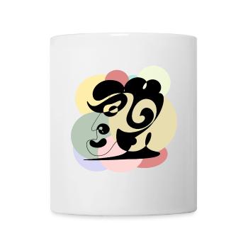 Homme au dessin au trait - Mug blanc - blanc - Devant