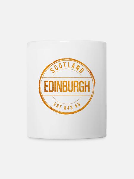 Timbre en caoutchouc vintage d’Édimbourg - Mug blanc - blanc