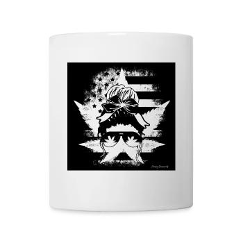 Hemp Hemp Leaves Woman Glasses American Flag - Mug - white - Front