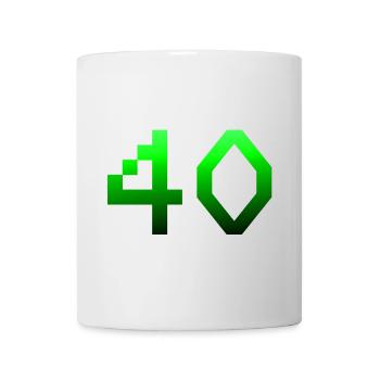 geburtstagsgeschenk, 40 Pixelgrafik - Tasse - Weiß - Vorne