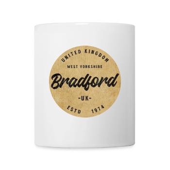 Bradford UK Vintage Rundlogo 1974 - Tasse - Weiß - Vorne