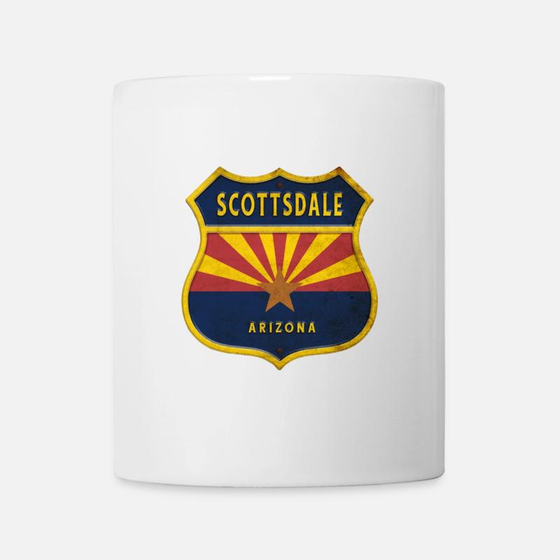 Motif du drapeau de Scottsdale, Arizona. - Mug blanc - blanc