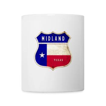 Midland Texas Wappen Flaggen Design - Tasse - Weiß - Vorne