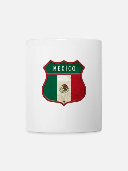 Mexiko Flagge Wappen Design - Tasse - Weiß