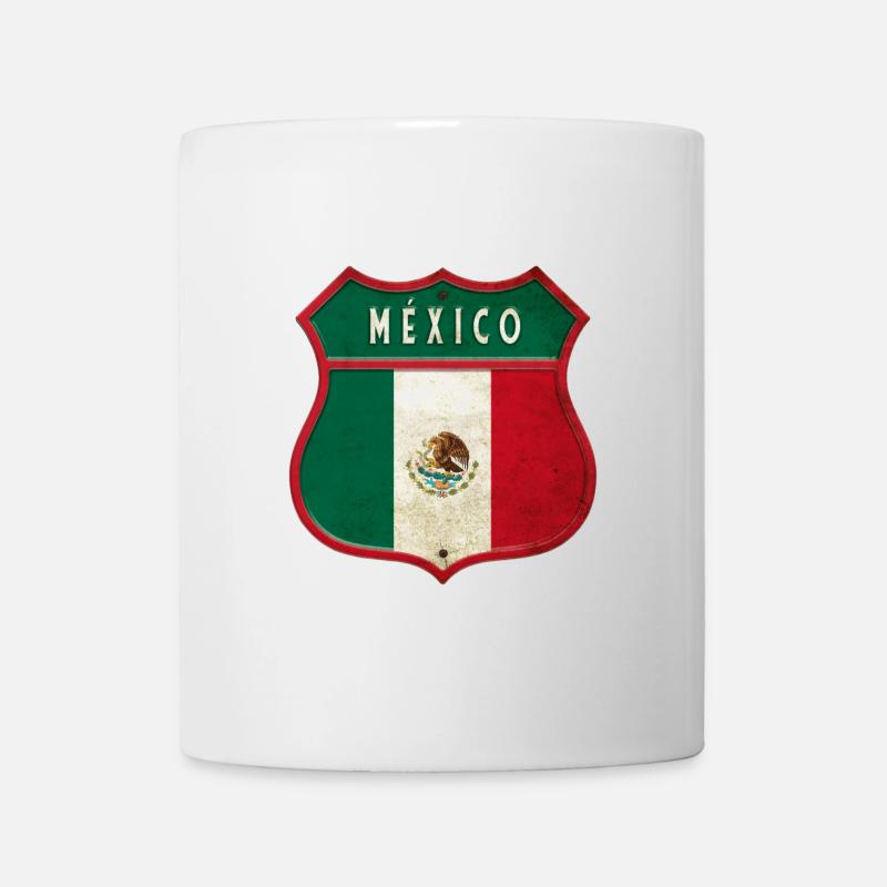 Mexiko Flagge Wappen Design - Tasse - Weiß