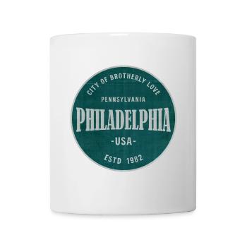 Panneau vintage de Philadelphie - Mug blanc - blanc - Devant
