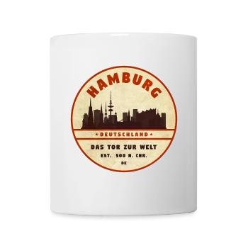 Hamburg Skyline Vintage Kreis - Tasse - Weiß - Vorne