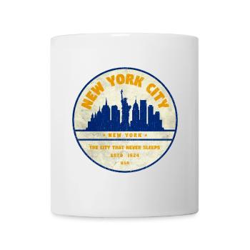 New York Skyline Vintage Badge - Tasse - Weiß - Vorne