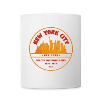 New York Skyline Retro Stamp Design - Mug - white - Front