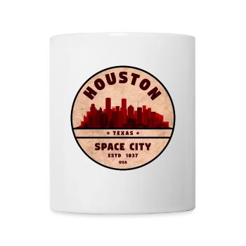 Houston Skyline Vintage Abzeichen - Tasse - Weiß - Vorne