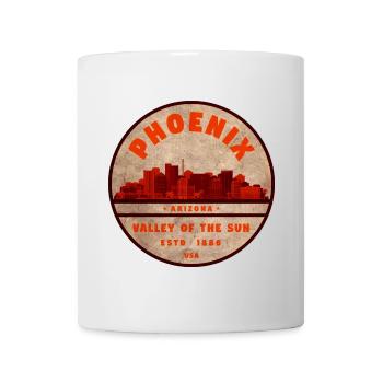 Phoenix Skyline Retro Abzeichen - Tasse - Weiß - Vorne