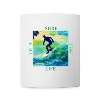 Surfers on color waves - Mug - white - Front